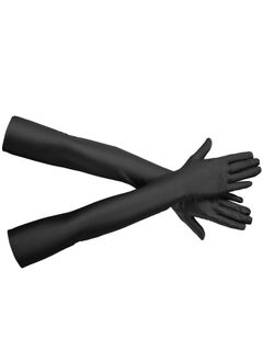 بيوينتي Long Women's Gloves | Flapper Gloves for Evening Parties  Weddings | Elbow-Length Black Driving Gloves with Finger Tips | Perfect for Summer, Bridal, and Vintage Events | Comfortable  Stylish Englis  - Image 2