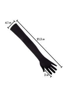 بيوينتي Long Women's Gloves | Flapper Gloves for Evening Parties  Weddings | Elbow-Length Black Driving Gloves with Finger Tips | Perfect for Summer, Bridal, and Vintage Events | Comfortable  Stylish Englis  - Image 5