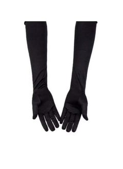 بيوينتي Long Women's Gloves | Flapper Gloves for Evening Parties  Weddings | Elbow-Length Black Driving Gloves with Finger Tips | Perfect for Summer, Bridal, and Vintage Events | Comfortable  Stylish Englis  - Image 3