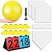 Jenaai 18 Pcs Sports Kickball Set Includes Playground Ball 5 Rubber Throw Down Bases Ball Pump Scoreboard Net Bag 10 Foul Line Cones for Adults Playground Backyard Game10 InchYellow - Image 3