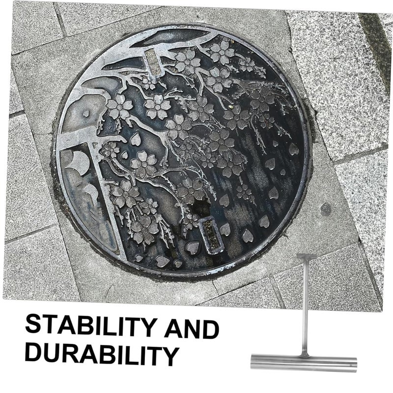 Heavy Duty Manhole Cover Lifter Hook Manhole Lid Hook for Easy Opening and Lifting of Covers for Outdoor Use and Versatile Applications - Image 2
