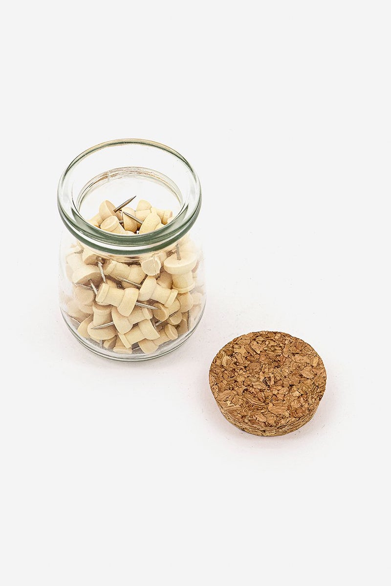 Muy Mucho دبابيس خشبية في جرة زجاجية، شفافة - Image 2