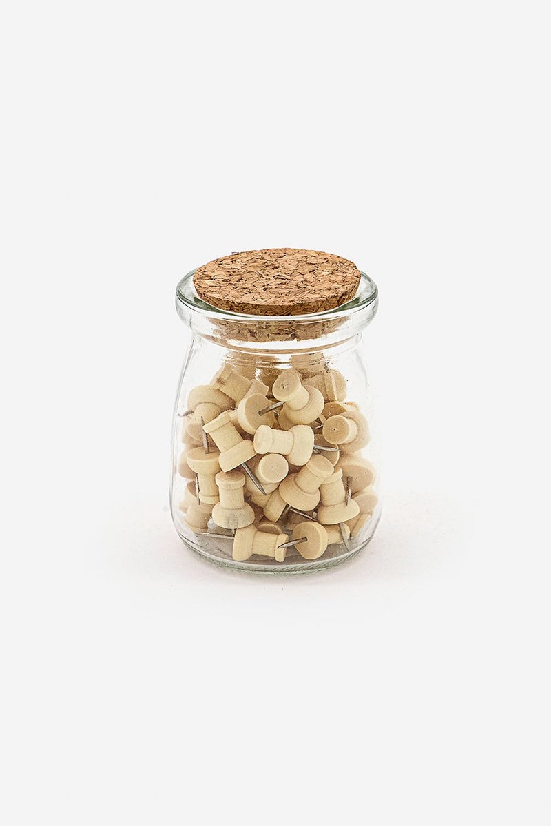 Muy Mucho دبابيس خشبية في جرة زجاجية، شفافة - Image 1