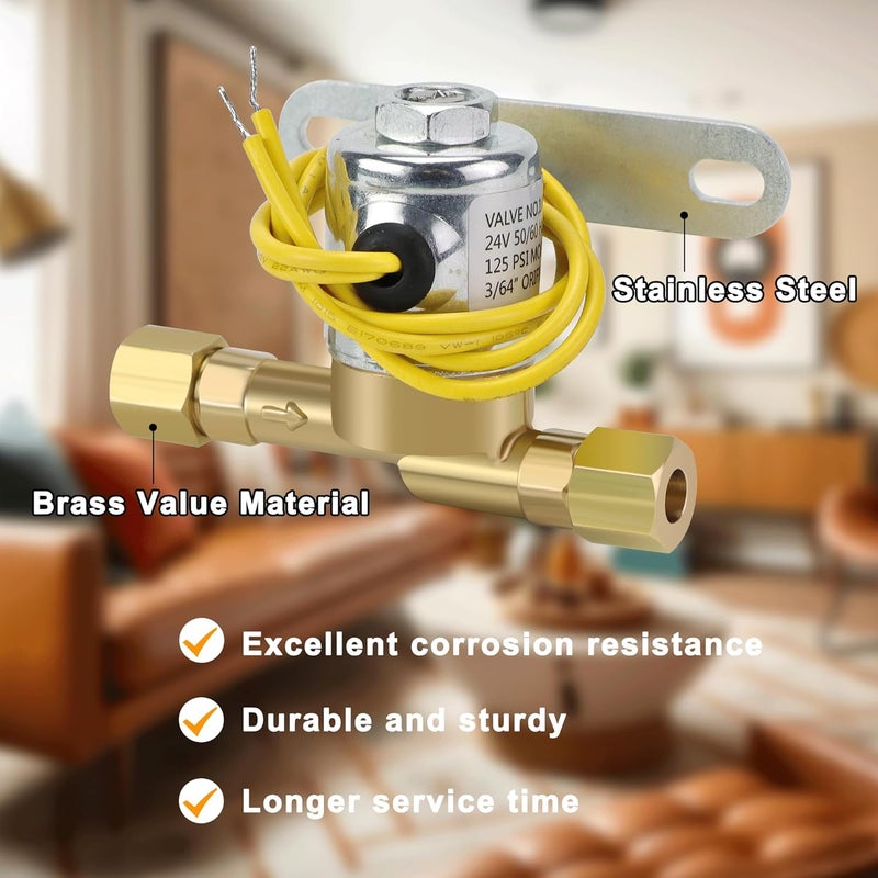 PETOX 4040 Humidifier Solenoid Replacement Water Valve A2012-S118 for Aprilaire Whole House Model 400, 550, 558, 600M, 600, 700, 700M, 768, 760A Replaces B2035-S2 B2035-S5 B2035-S54-24V 2.3W 60 HZ, Yellow - Image 4