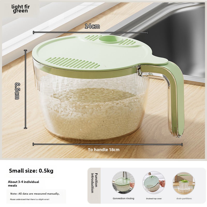 Multi-Functional Kitchen Strainer Basket with Handle Light Fir Green Trumpet 