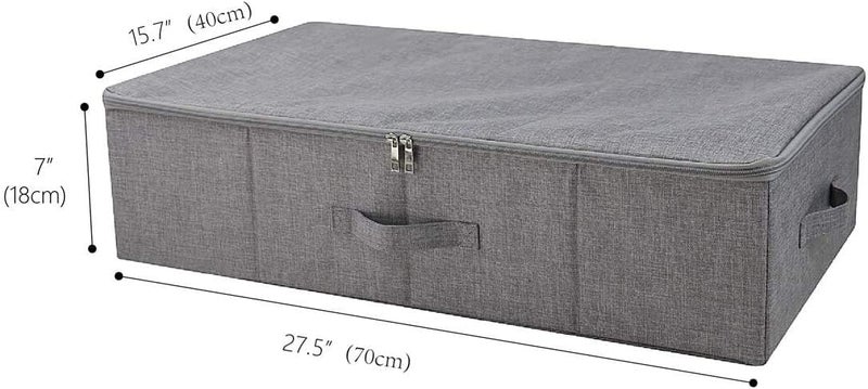 iwill CREATE PRO Folding Washable Dustproof Under bed Storage Bins with Lids, Underbed Storage Containers for Closet, Wardrobe Clothes, Blanket, Duvets, Sweaters Organizer, Dark Gray, Pack of 3 - Image 2