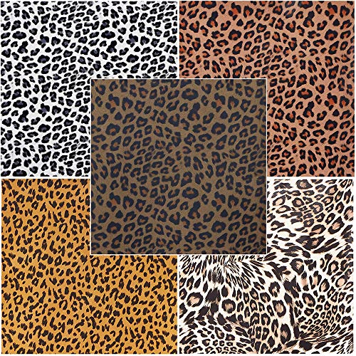 ACBOWE 5pcs/Set Leopard Patterned Heat Transfer Vinyl, Stretchable 12" x 10" Cheetah Print HTV Vinyl Sheets for T-Shirt Decoration and DIY Craft Material - Image 3