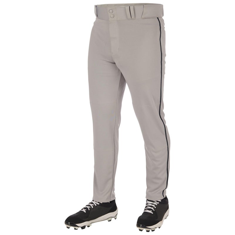 Champro Triple Crown 20 Tapered Bottom Baseball Pants with Braid Youth Medium Grey Black - Image 2