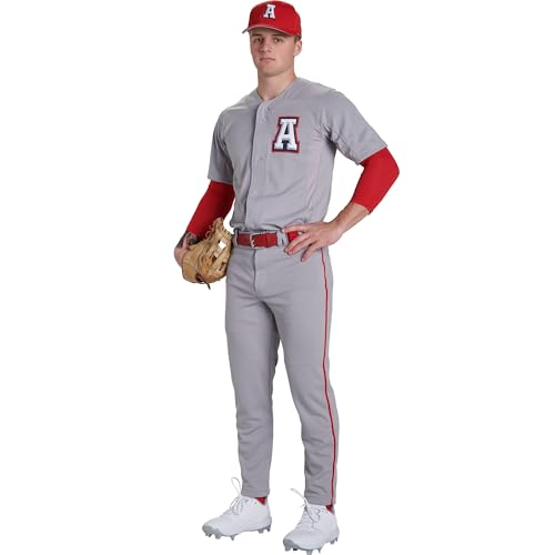 Champro Triple Crown 20 Tapered Bottom Baseball Pants with Braid Youth Medium Grey Black - Image 3