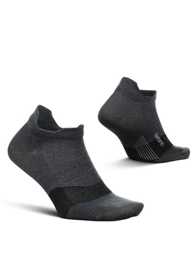 Feetures Feetures Merino 10 Ultra Light Cushion No Show Tab Ankle Socks - Wool Socks for Women & Men - New Gray, L (1 Pair) - Image 1