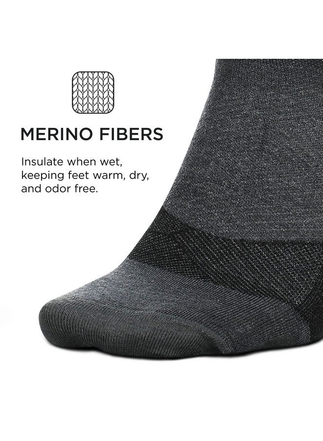 Feetures Feetures Merino 10 Ultra Light Cushion No Show Tab Ankle Socks - Wool Socks for Women & Men - New Gray, L (1 Pair) - Image 5