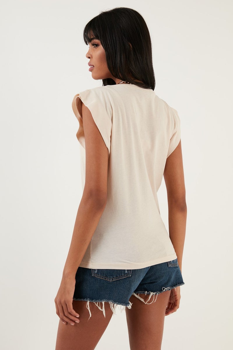 Lela 100% Cotton Crew Neck Sleeveless T Shirt Women's T Shirt 5864019  - Image 5