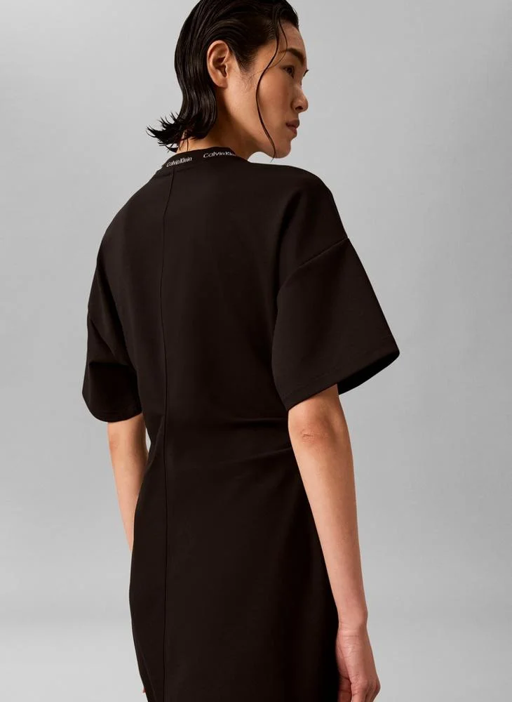 Calvin Klein Jeans  Milano Jersey Draped T-shirt Dress for Women | Best Price UAE