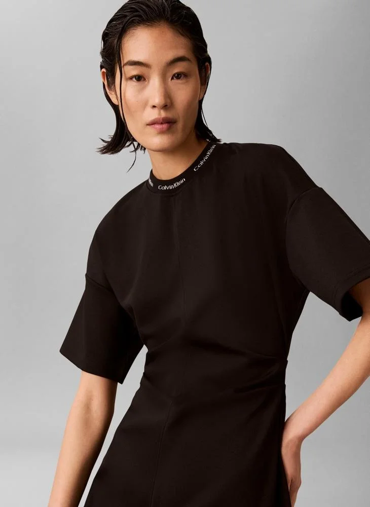 Calvin Klein Jeans  Milano Jersey Draped T-shirt Dress for Women | Best Price UAE
