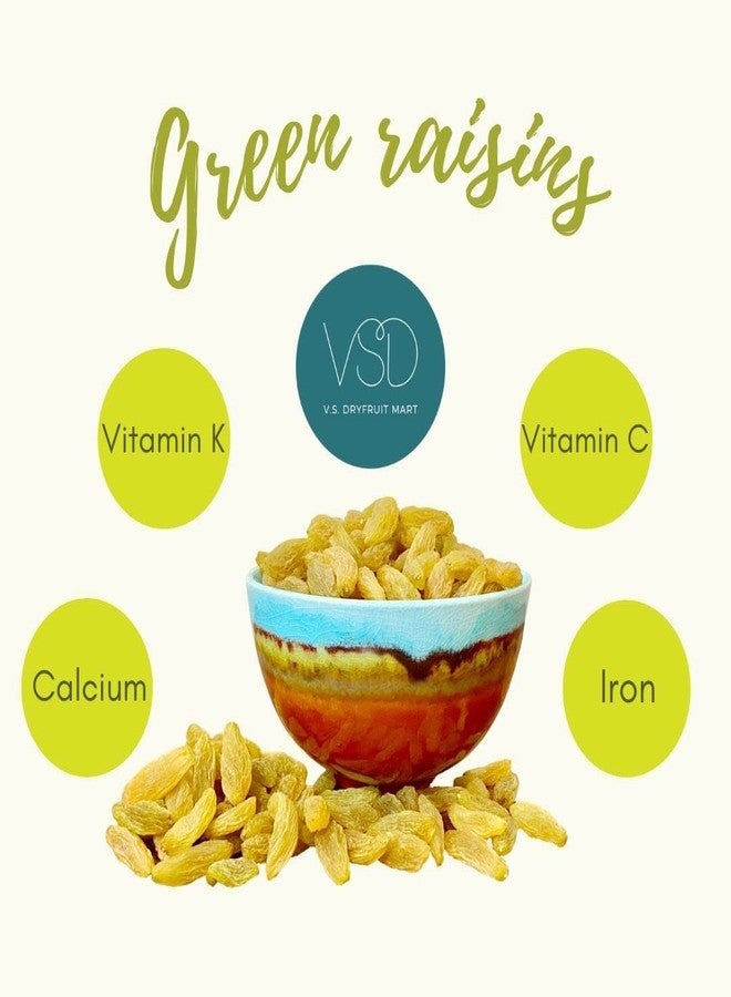 VSD 100% Natural Pure Raisins Seedless, Kishmish - Premium Dry Fruits Green Raisins Perfect for Snacking, Dry Grapes - Pack of 2 (250gm x 2) 500gm - Image 4