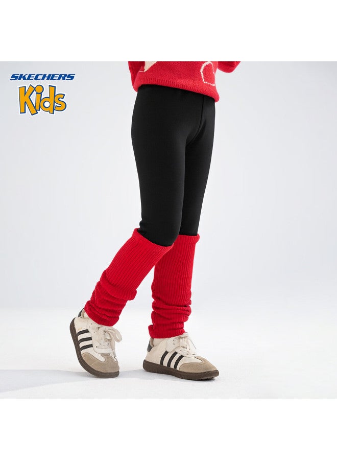 Skechers Girls' Fleece-lined Thermal Leggings Carbon Black 120 - Image 3