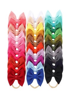 Cinaci Cinaci 30 Pack Super Stretchy Nylon Headbands with Solid Knot Big Bow Nylon Hair Bands Baby Girls Oversized Hair Bows on Elastic Headbands Accessories for Baby Girls Infants Toddlers Kids Teens  - Image 5