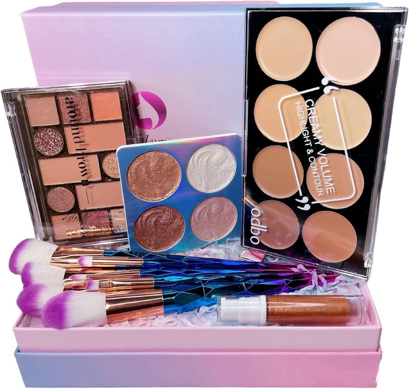 Beauty BoxBronzing Makeup Hamper Gift Set LyDia Makeup Brush Set Foundation Contour Palette Bronzing Eyeshadow Sunkissed Cream Highlighters n Bronze Gift Box