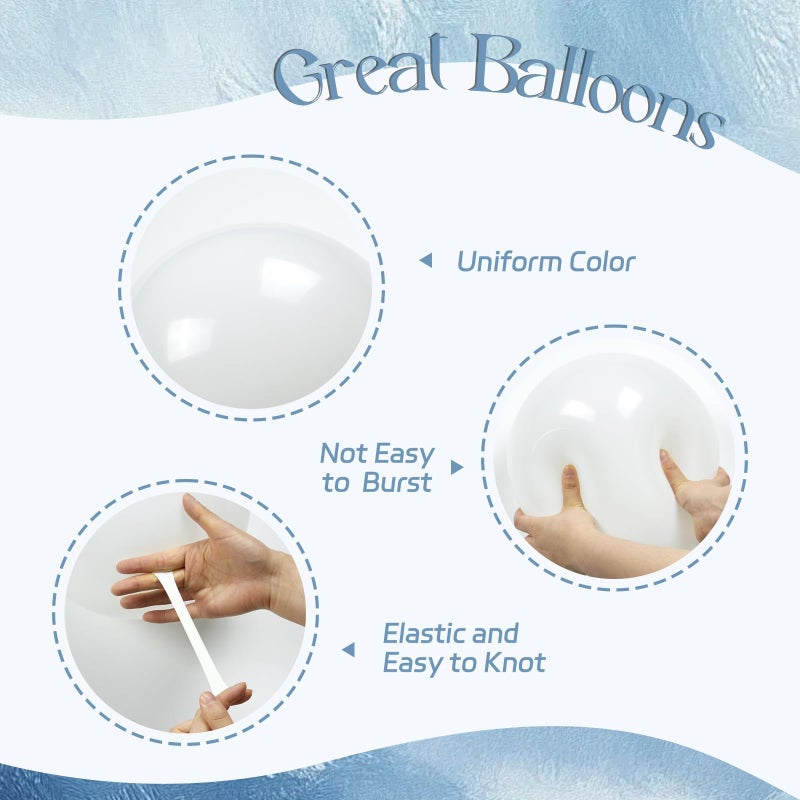 awenztech 60pcs Dusty Blue Balloons 12inch, Blue and White Balloons with Clear Balloon for Gender Reveal Bridal Baby Shower Birthday Party Decorations - Image 3