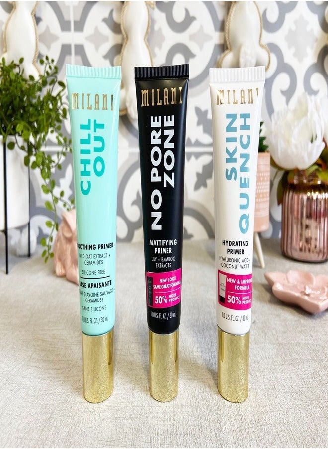 MILANI - Milani Chill Out Soothing Face Primer - Silicone-Free Hydrating Formula with Wild Oat Extract - 30ml - Pre-Makeup Base for Smooth, Calm, and Refreshed Skin - Image 1