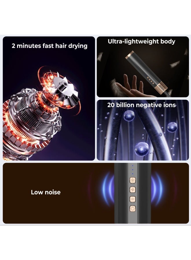 Hair Dryer Brush 6 in 1, Hot Air Brush & Styler with ALCI Safety Plug, Ionic Blow Dryer Brush for Frizz Free Salon Blowout, Volumizing & Auto Curls, for Fine to Normal Hair - Image 2