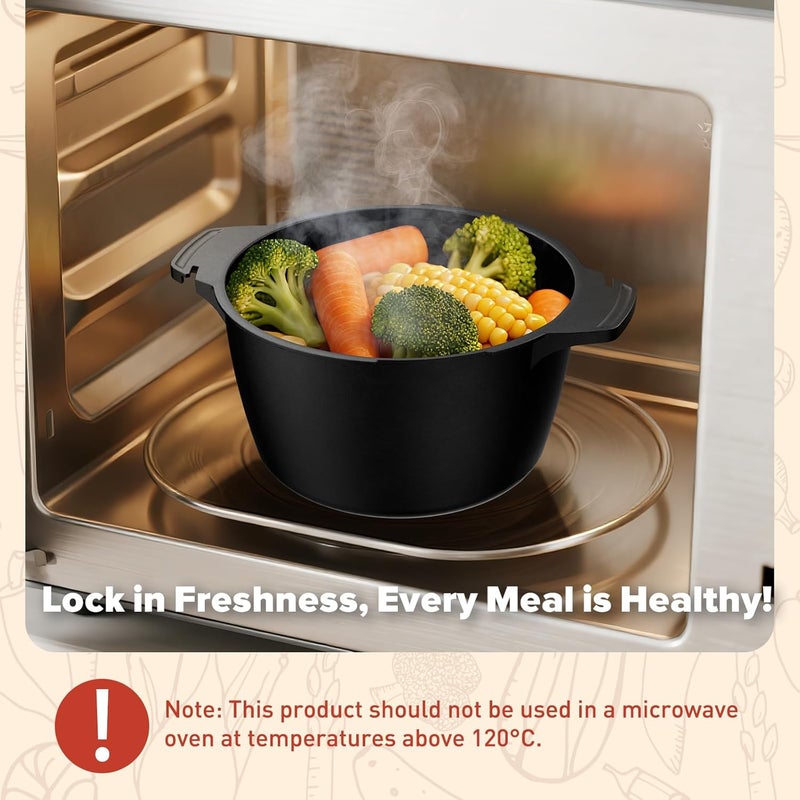 AJXX Small Microwave Cookware Steamer 1 Quart - Micro Cookware Vegetable Steamer for Cooking, Microwave Cooker with Food Container, Removable Filter and Lockab - BPA Free, Dishwasher Safe - Image 5