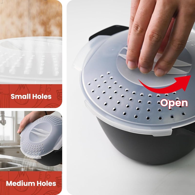 AJXX Small Microwave Cookware Steamer 1 Quart - Micro Cookware Vegetable Steamer for Cooking, Microwave Cooker with Food Container, Removable Filter and Lockab - BPA Free, Dishwasher Safe - Image 4