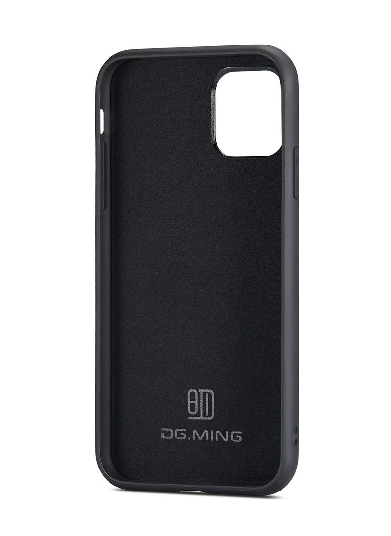 DGMING - CaseMe Wallet Case for iPhone 11 Pro MAX DGMING Premium Leather Phone Case Back Cover Magnetic Detachable with Trifold Wallet Card Holder Pocket - Black - Image 1