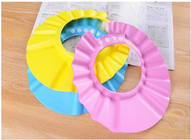 Shuiniba Baby Shower Bathing Cap Soft Shower Cap Hat Wash Hair Shield for Children Kids (Blue) - Image 3