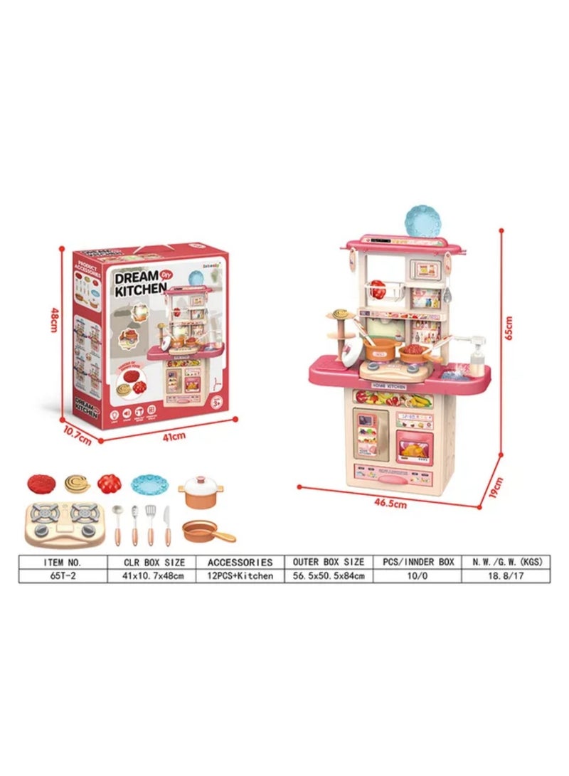 Dream Kids Kitchen Set 65 Pieces with Light & Sound – Cooking Play Set for Children - Image 5