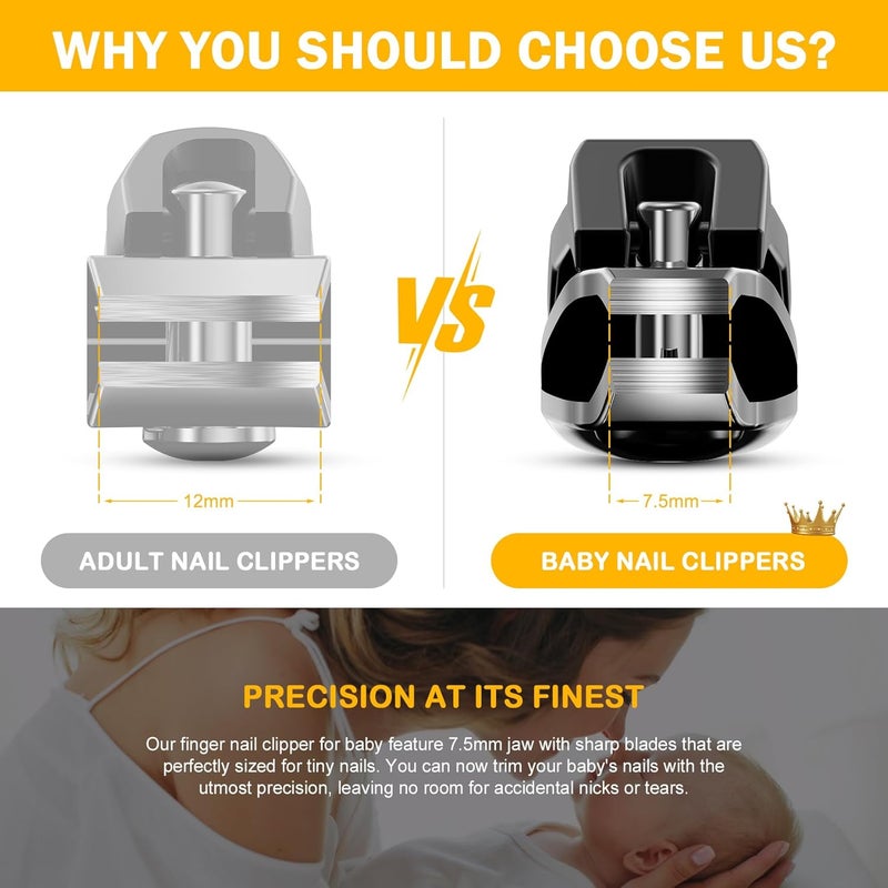 BEZOX Safe Baby Nail Clippers, 0.2-Inch Jaw Nail Clipper Trimmers for Baby, Infants and Toddlers, Precision Nail Grooming Tool for Tiny Fingers and Toes - Black - Image 4