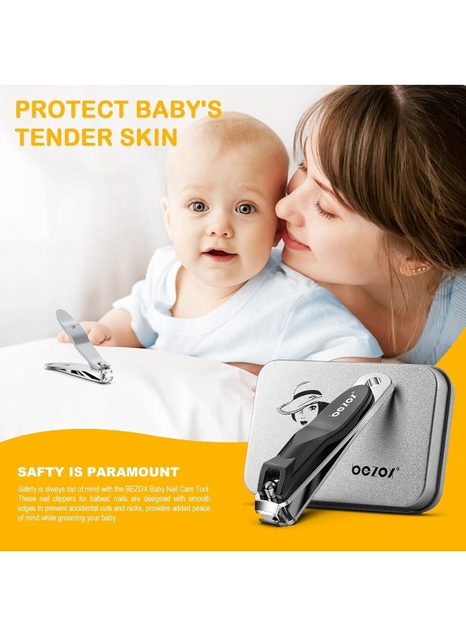 BEZOX Safe Baby Nail Clippers, 0.2-Inch Jaw Nail Clipper Trimmers for Baby, Infants and Toddlers, Precision Nail Grooming Tool for Tiny Fingers and Toes - Black - Image 2