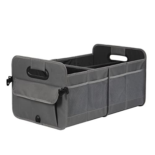 AOKJOY Car Trunk Organizer Car Storage Organizer Collapsible Multi Compartment Car Organizer Adjustable Straps Car Organizer for SUVGray - Image 1