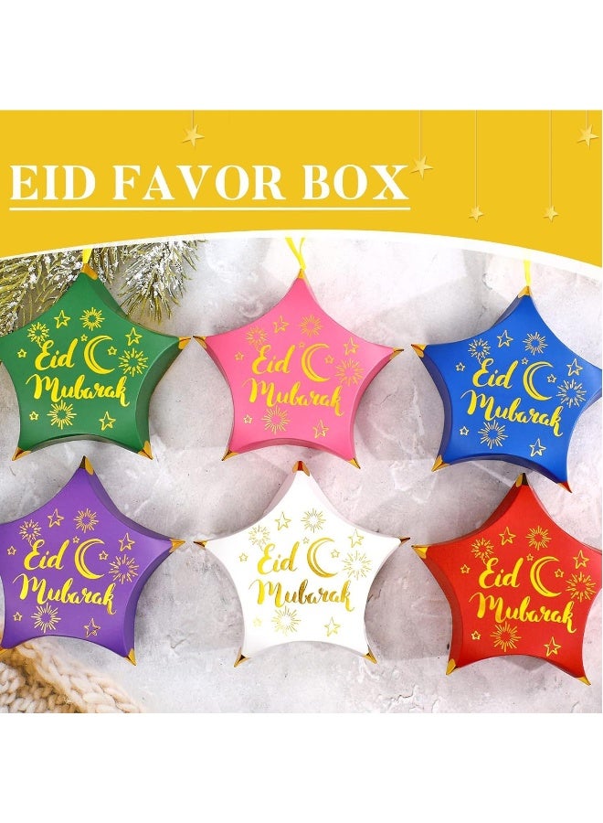 120 PCS Eid Mubarak Candy Star Shaped Ramadan Box Muslim Ramadan Gift Bags Eid Mubarak Party Favors Decorations Paper Ramadan Treat Boxes Eid Favor Box For Eid Party Supplies - Image 3