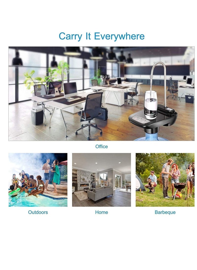 Rechargeable Pump Bottled Automatic Water Dispenser Black White 9.4x9x13.9cm - Image 5