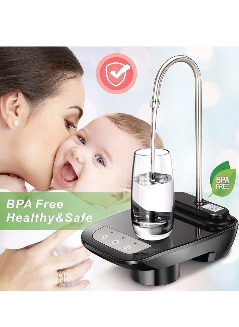 Rechargeable Pump Bottled Automatic Water Dispenser Black White 9.4x9x13.9cm - Image 2