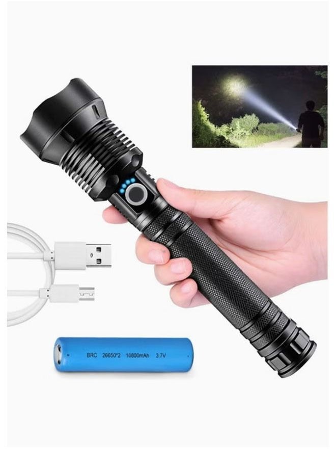 Arabest Aluminium alloy torch, strong light, long-range outdoor lighting, camping searchlight, rechargeable LED torch  - Image 1