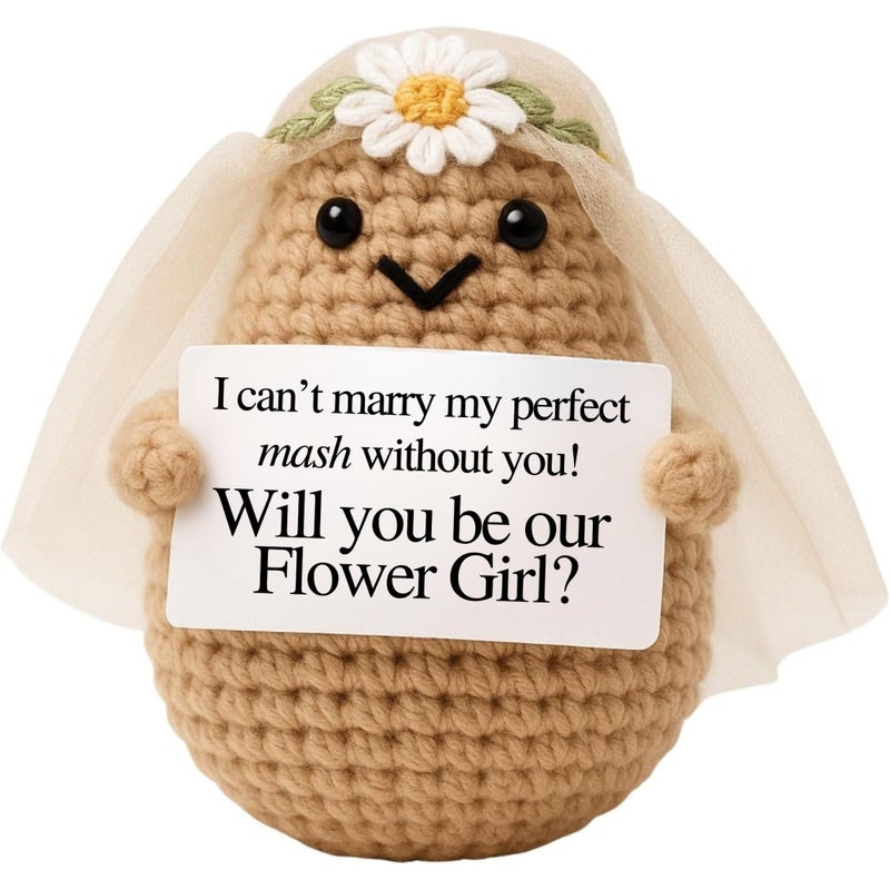 M.O.Q. Bridesmaid Proposal Wedding Party Will You Be My Bridesmaid Maid of Honor Crochet Gifts Ideas, Bachelorette, Small Cute Stuff Things, Handmade Bride Bridal Gift Set Box (Flower Girl) - Image 1