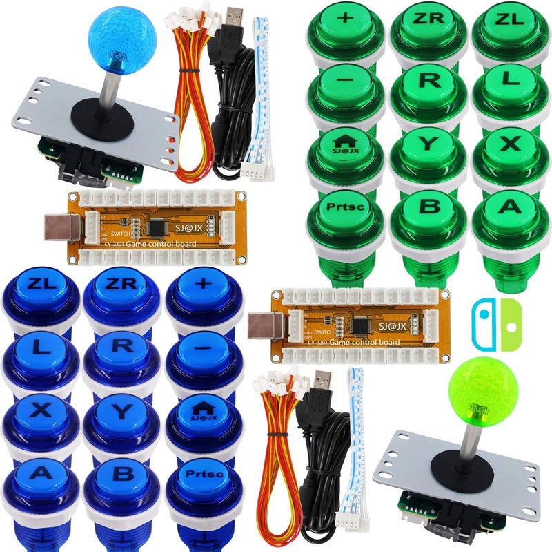 SJ@JX Arcade Game Controller USB Encoder 2 Player Gamepad Cherry MX Microswitch Button 8way Joystick for Nintendo Switch PC PS3 Retropie Raspberry Pi MAME - Image 1