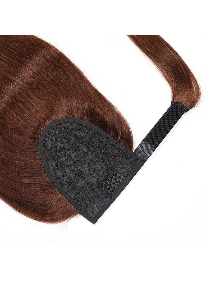 إستيل وصلات ذيل الحصان، وصلات ذيل الحصان بشعر طبيعي 100%، قطعة شعر حقيقية مع معجون سحري ومشط للنساء - Image 3