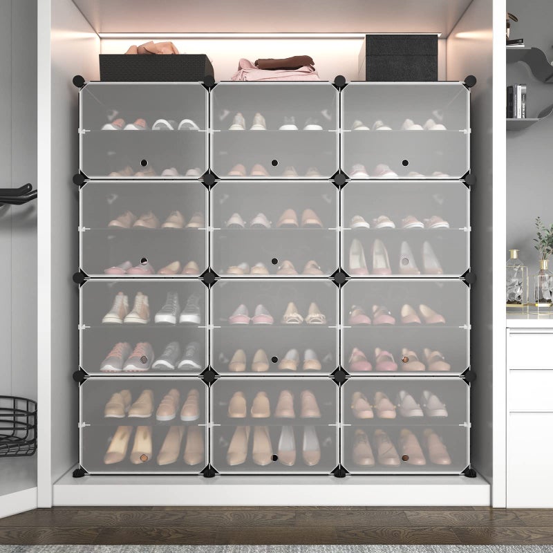 ROJASOP Portable 8-Tier Shoe Cabinet - 48-Pair Shoe Organizer with Expandable, Free Standing, Stackable Space Saving Design and 2 Exclusive Versatile Hooks for Bedroom - Image 5