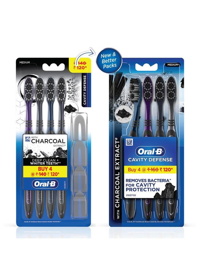 Oral-B Oral B Cavity Defense 123 Black Toothbrush � Medium (Pack of 4) - Image 2