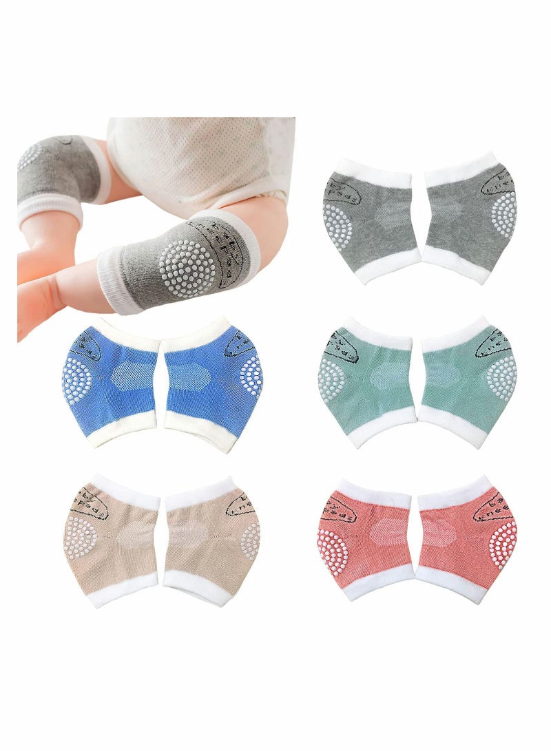Y&D Baby Knee Pads for Crawling 5 Pairs Anti Slip Breathable High Elastic Kneepads Comfortable Protector Toddler Infant Girl Boy Crawlere Multicolor - Image 1