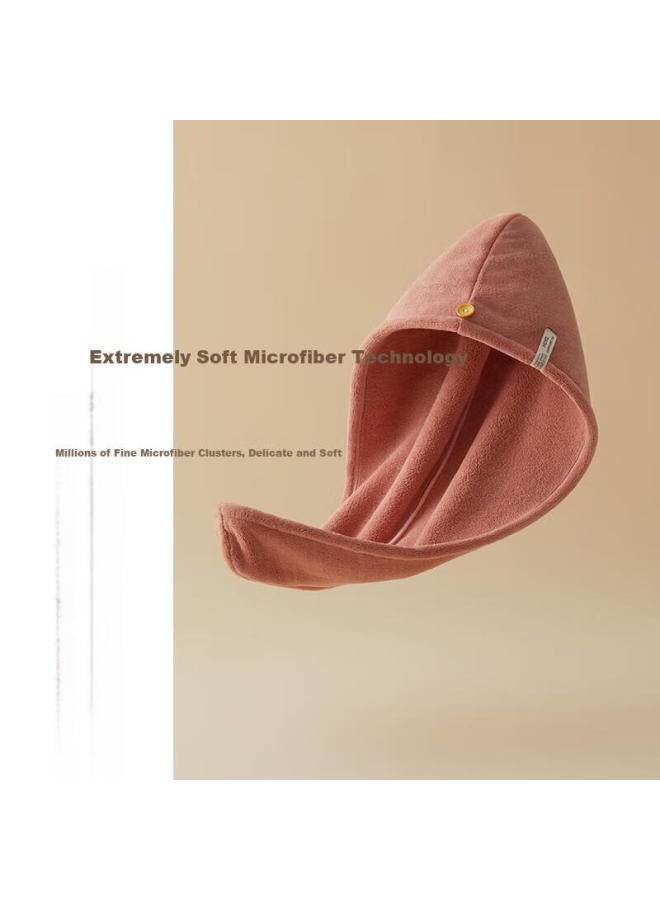 Hoyo Quick Dry Hair Cap A Class Snow Velvet Soft Absorbent Thickened Hair Cap Wrapped Head Quick Dry Towel Light Brown - Image 2
