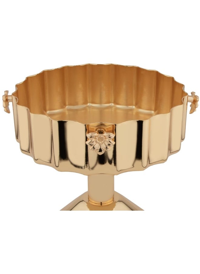 Alsaif Al Saif Arabest Round Serving Tray, Colour: Gold  - Image 2
