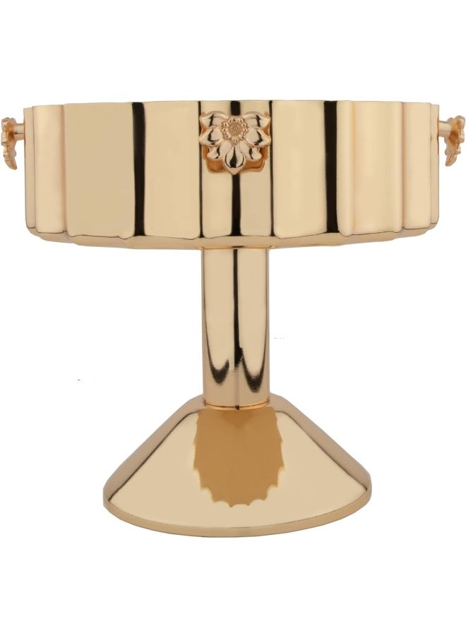 Alsaif Al Saif Arabest Round Serving Tray, Colour: Gold  - Image 1