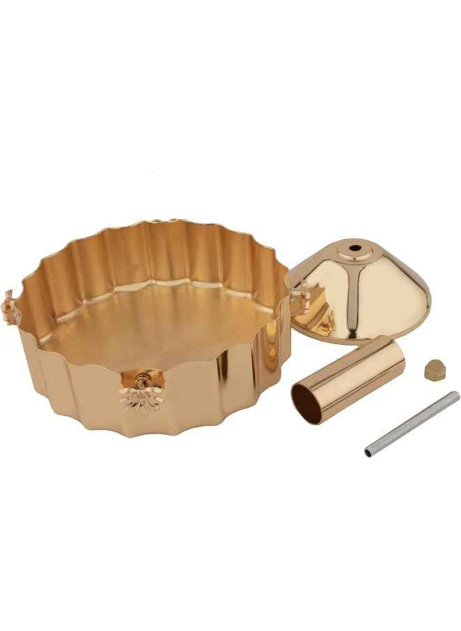Alsaif Al Saif Arabest Round Serving Tray, Colour: Gold  - Image 3