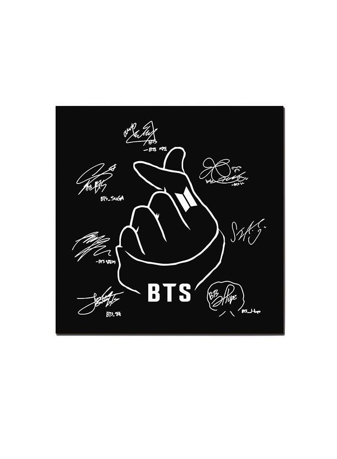 RYN BTS Squad's Signatures Wall Art Painting Black/White 30 x 30centimeter - Image 2