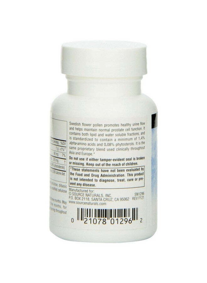Source Naturals Swedish Flower Pollen Extract Supplement, Supports Prostate Function and Healthy Urine Flow - 45 Tablets - Image 3