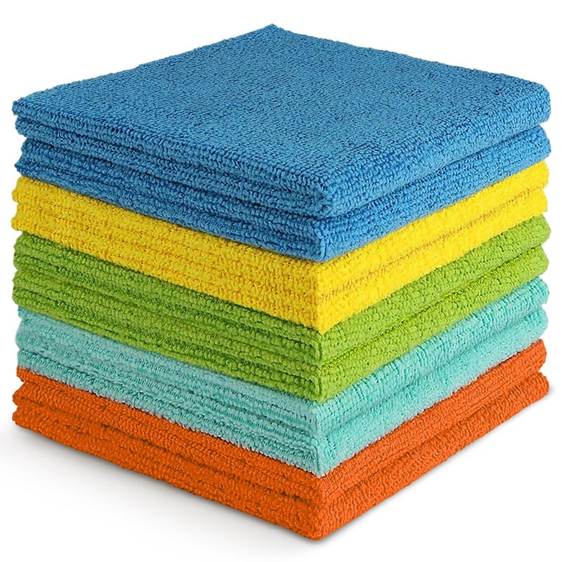 AIDEA Microfiber Cleaning Cloth 10PK Soft Absorbent Rags Microfiber Towels for Cars Kitchen Towels Dusting Cloth for Home Window Cleaning Supplies 1212 - Image 2